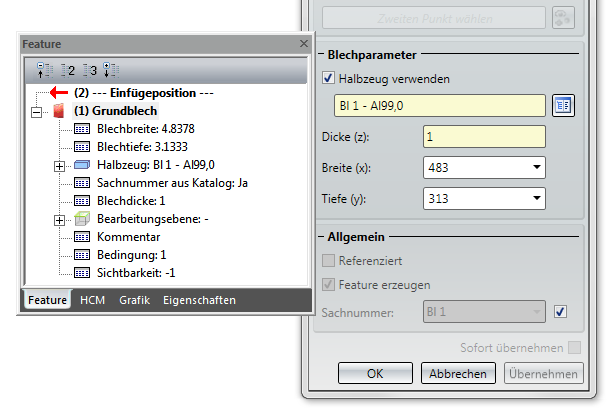 Halbzeug für Grundblech