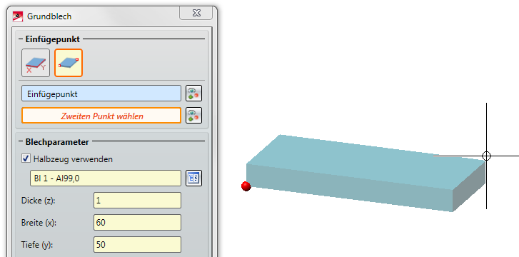 Grundblech zwei Punkte